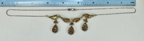 Antique Georgian Era Necklace & Earrings Set Silv… - image 9