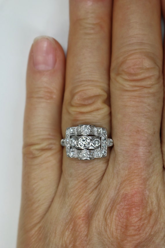 Antique Hand Fabricated Art Deco Era Ladies Ring … - image 7