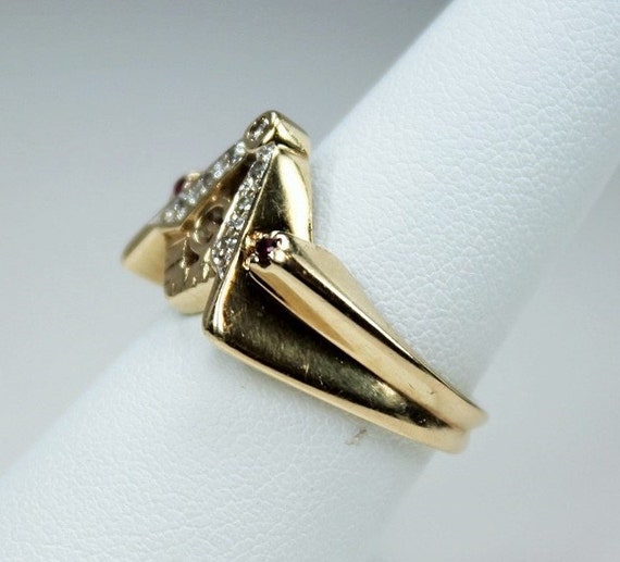 Vintage Art Deco Era Mens 14K Yellow Gold Masonic… - image 3