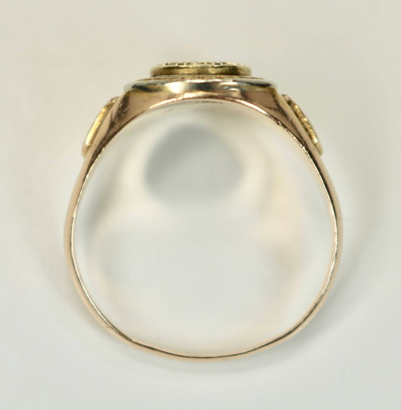 Antique Mens Class Ring 10K Yellow Gold 1925 Indiana High Etsy