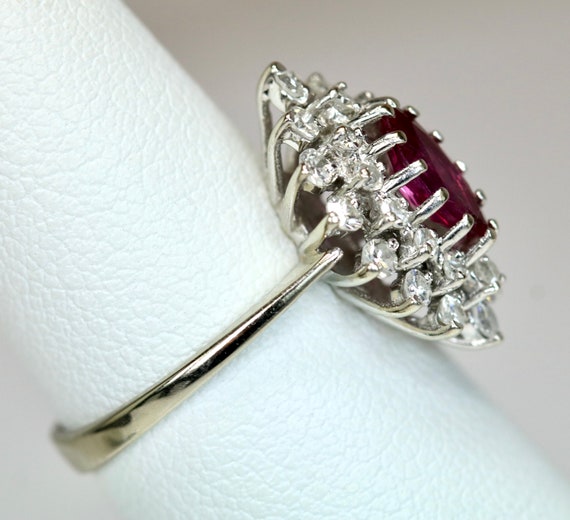 Vintage Ladies Ring 14K White Gold Natural 0.57Ca… - image 4
