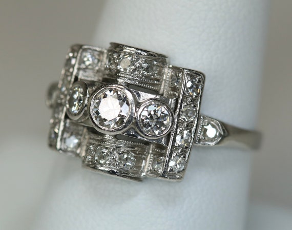 Antique Hand Fabricated Art Deco Era Ladies Ring … - image 2
