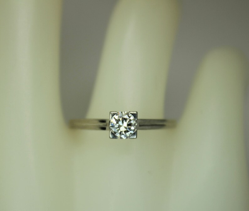 Antique Estate Tiffany Engagement Ring 0.3CT Round Diamond Etsy