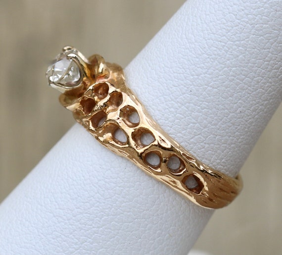 Vintage Ladies Ring 14K Yellow Gold 0.5 Carat Dia… - image 3