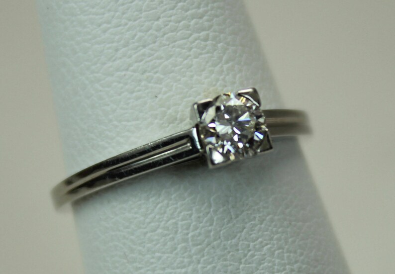 Antique Estate Tiffany Engagement Ring 0.3CT Round Diamond Etsy