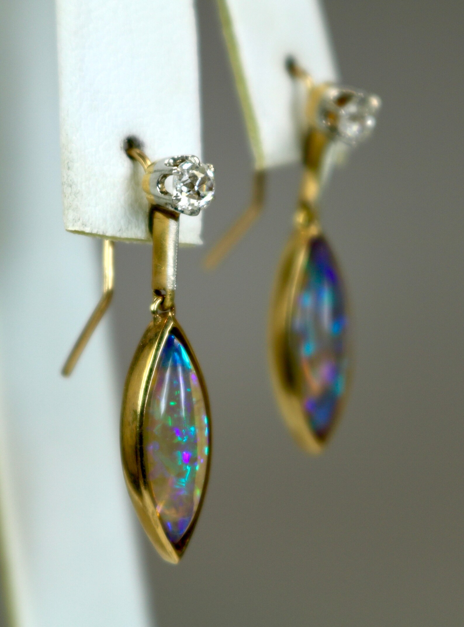 Vintage Custom 14K Yellow Gold Drop Dangle Earrings Multi Etsy