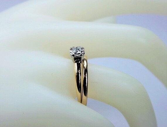 Vintage Hallmarked Ladies 14K Yellow Gold 0.22CT … - image 5