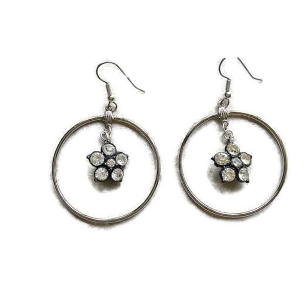 Extra Large Rhinestone Hoop Earrings Etsy