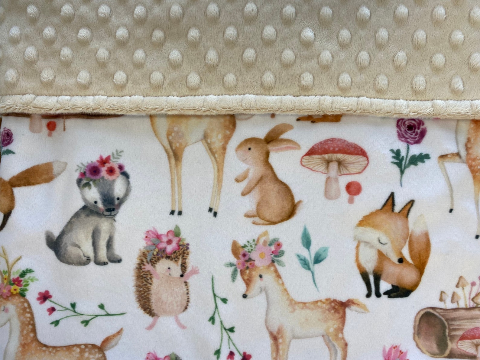 Forest Animals Baby Girl Blanket Personalized Minky Blanket Etsy