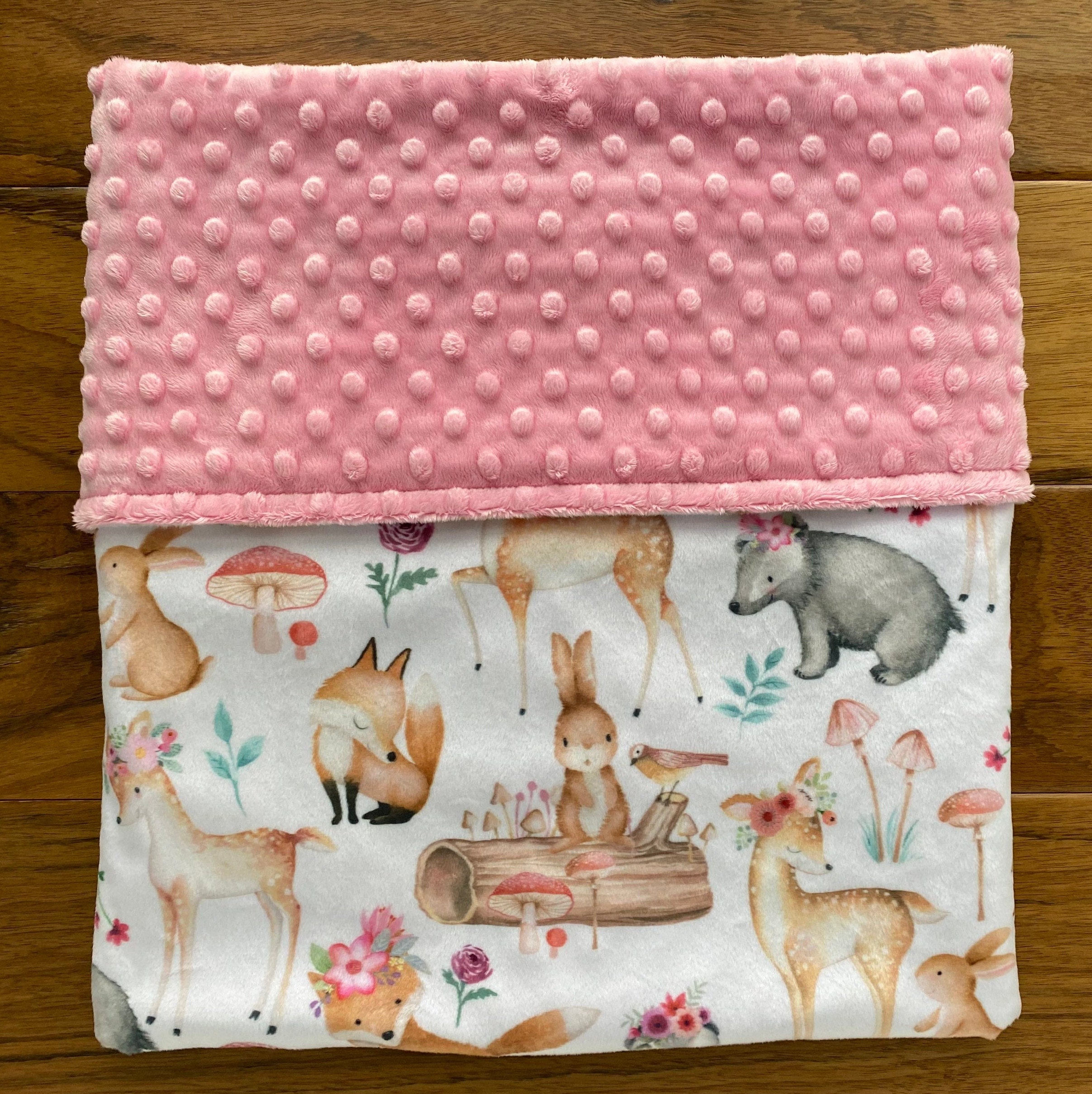 Woodland Forest Animals Girl Blanket Personalized Baby Minky Blanket Woodland Baby Shower Gift Woodland Baby Girl Gift Deer Baby Blanket Etsy