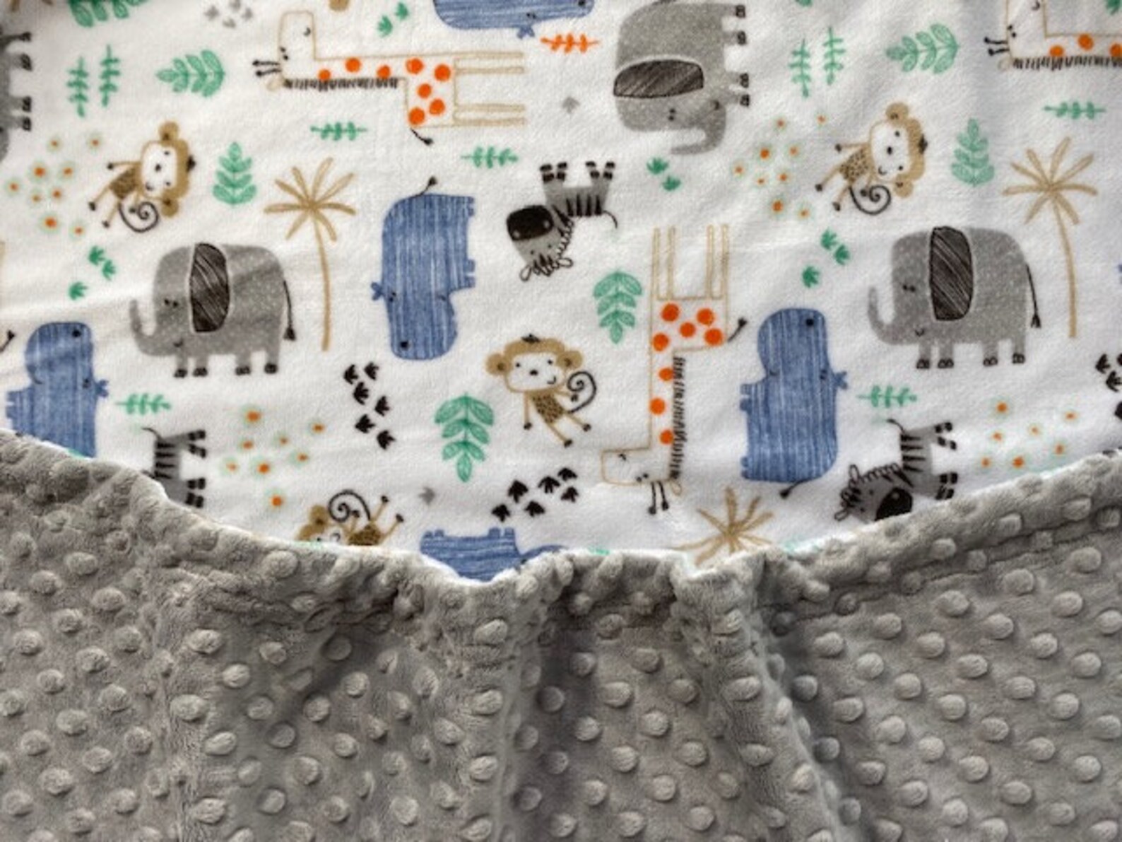 Zoo Animals Minky Baby Blanket Personalized Jungle Animals Etsy
