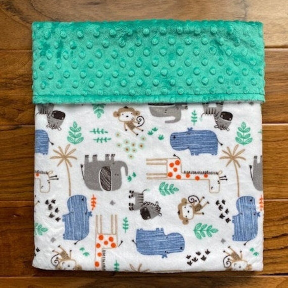 Personalized Zoo Animals Baby Blanket Wild Animals Minky Etsy