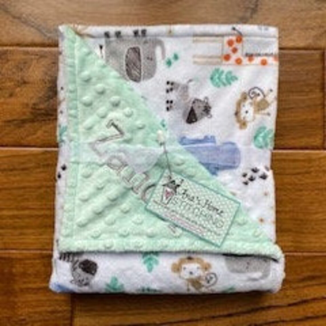 Zoo Animals Minky Baby Blanket Personalized Jungle Animals Etsy