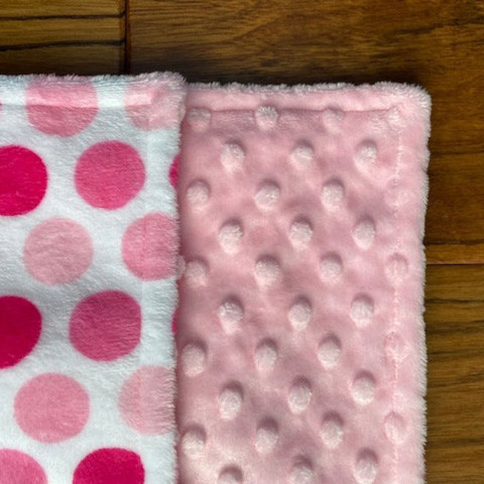 Pink Polka Dot Minky Baby Blanket Personalized Baby Girl Etsy