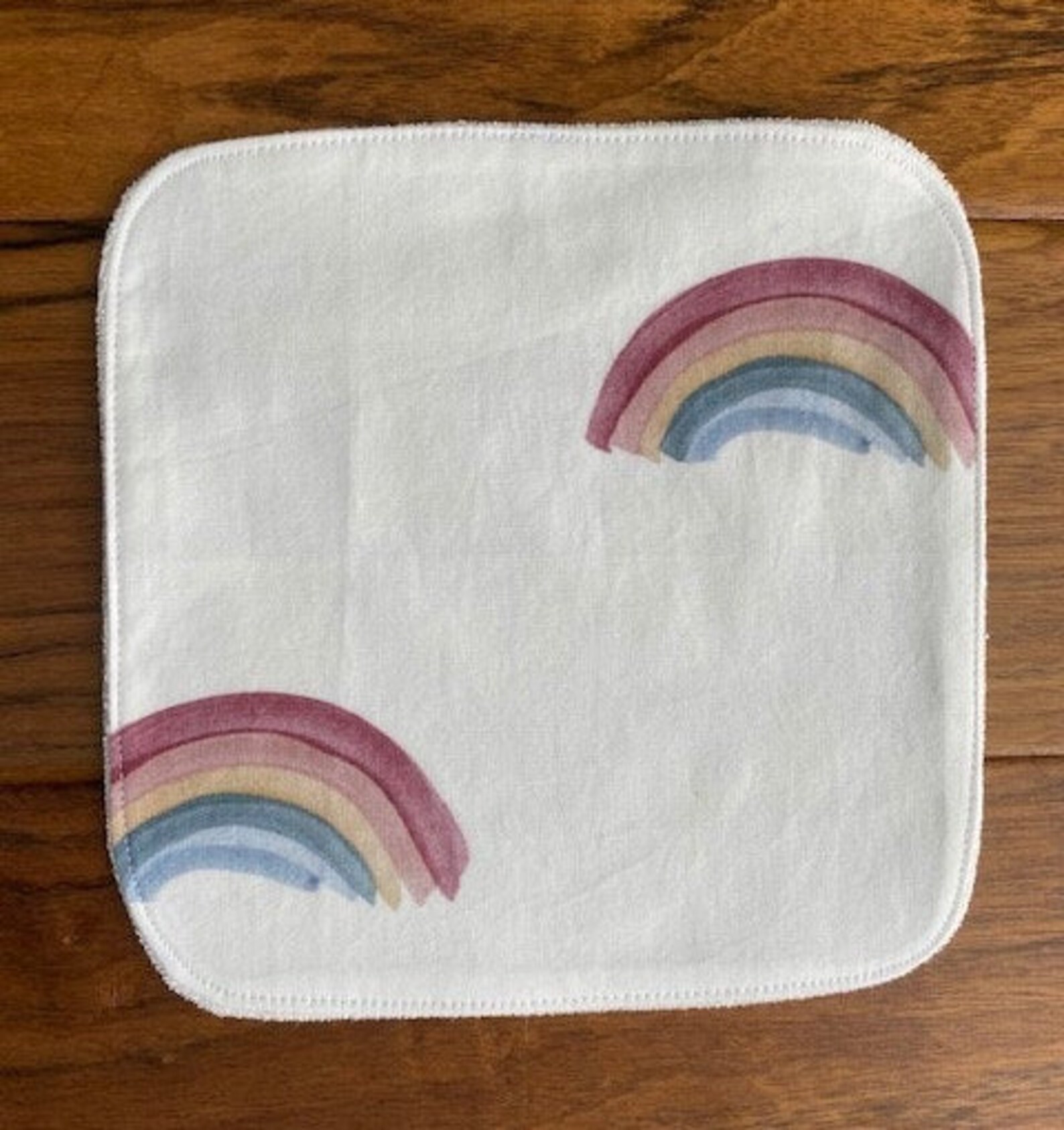 Organic Bamboo & Cotton Baby Washcloths with Rainbows Neutral Etsy