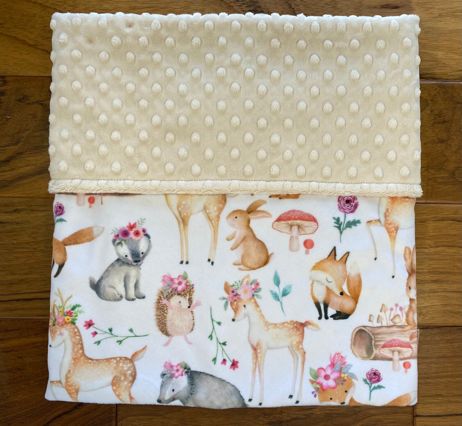 Forest Animals Baby Girl Blanket Personalized Minky Blanket Etsy