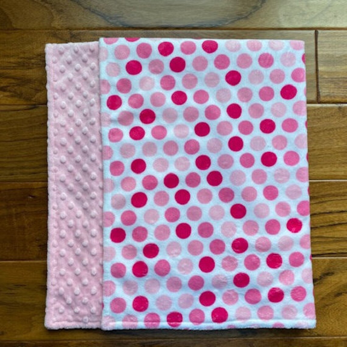 Pink Polka Dot Minky Baby Blanket Personalized Baby Girl | Etsy