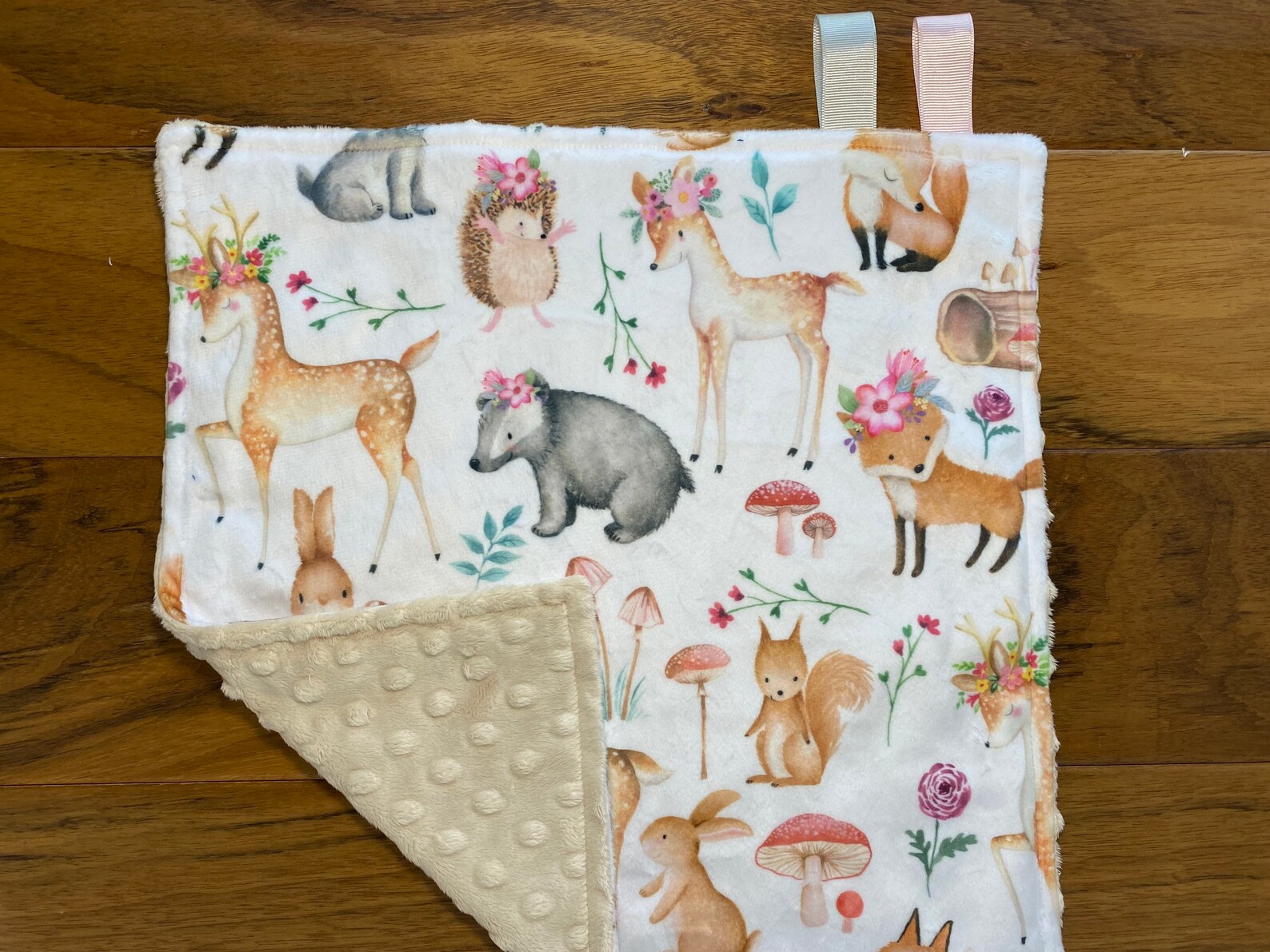 Forest Animals Baby Girl Blanket Personalized Minky Blanket Etsy