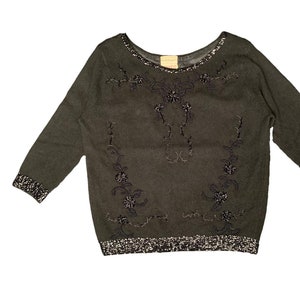 1950s-1960s Darby Imports Lambswool Sweater, Vintage Beaded Lambswool Sweater, 1960s Beaded Sweater, 1960s Lambswool Sweater, True Vintage