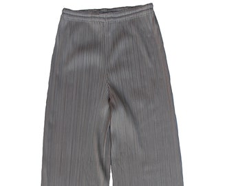 Y2K Issey Miyake Pleats Please Gray Pants, Issey Miyake Pleat Pants, Pleats Please Pants, Issey Miyake Pants, Y2K Pleats Please Pants