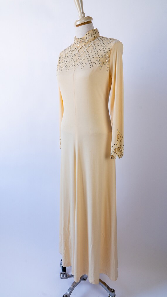1970s Beaded Disco Dress S M main image 1