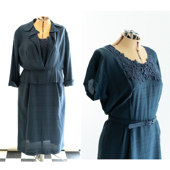 1950s Petty Hite Fashions Dress and Jacket, 1950s… - image 1