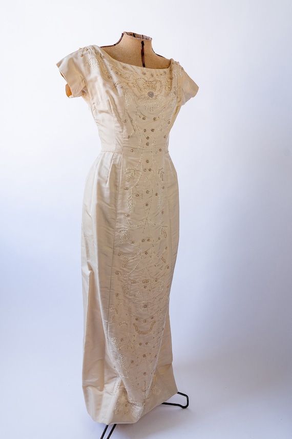 1950s Dress, Vintage Bridgerton Dress, 1950s Cham… - image 2