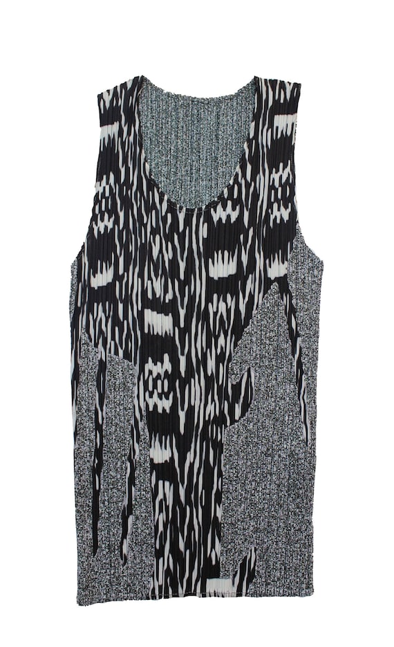 Y2K Issey Miyake Pleats Please Patterned Tank, Iss