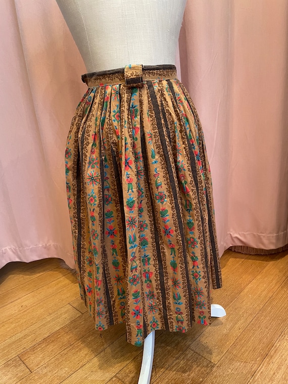 1950s Swing Skirt, 1950s Novelty Print Skirt, 195… - image 4