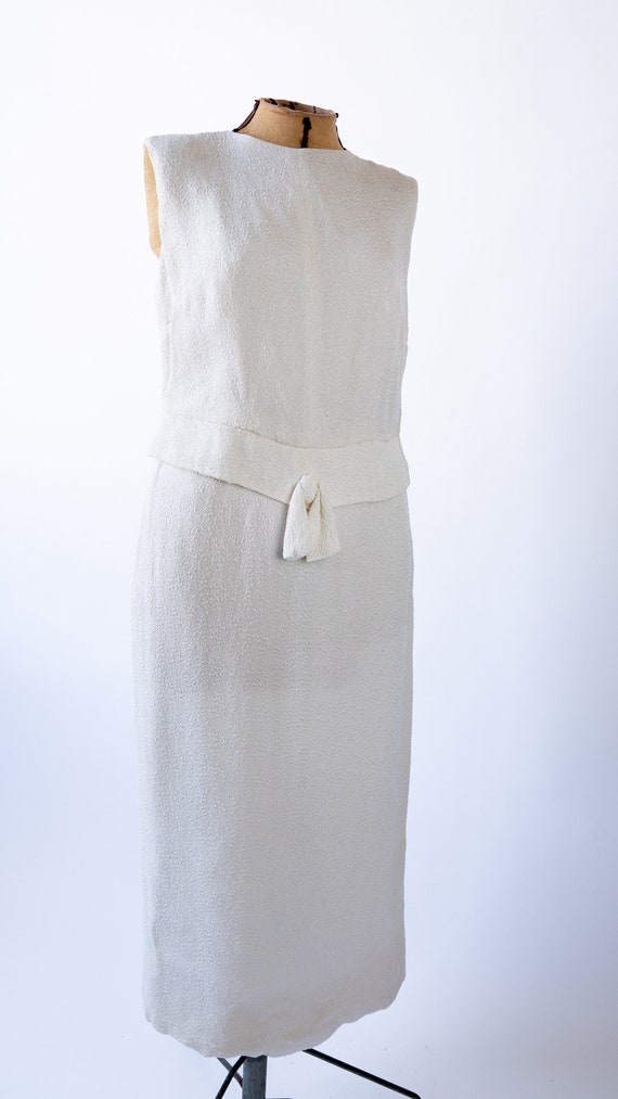 1960s Harou Dress, 1960s White Dress, 1960s Colum… - image 9