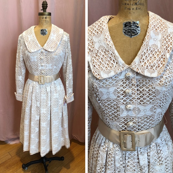 1950s Swing Dress, 1950s Fit n Flare, 1950s Lace D
