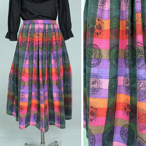 1950s Novelty Print Skirt, 1950s Skirt, 1950s Circ