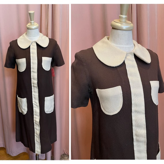 1960s Mod Dress, 1970s Dress, 1960s-1970s Pocket … - image 1