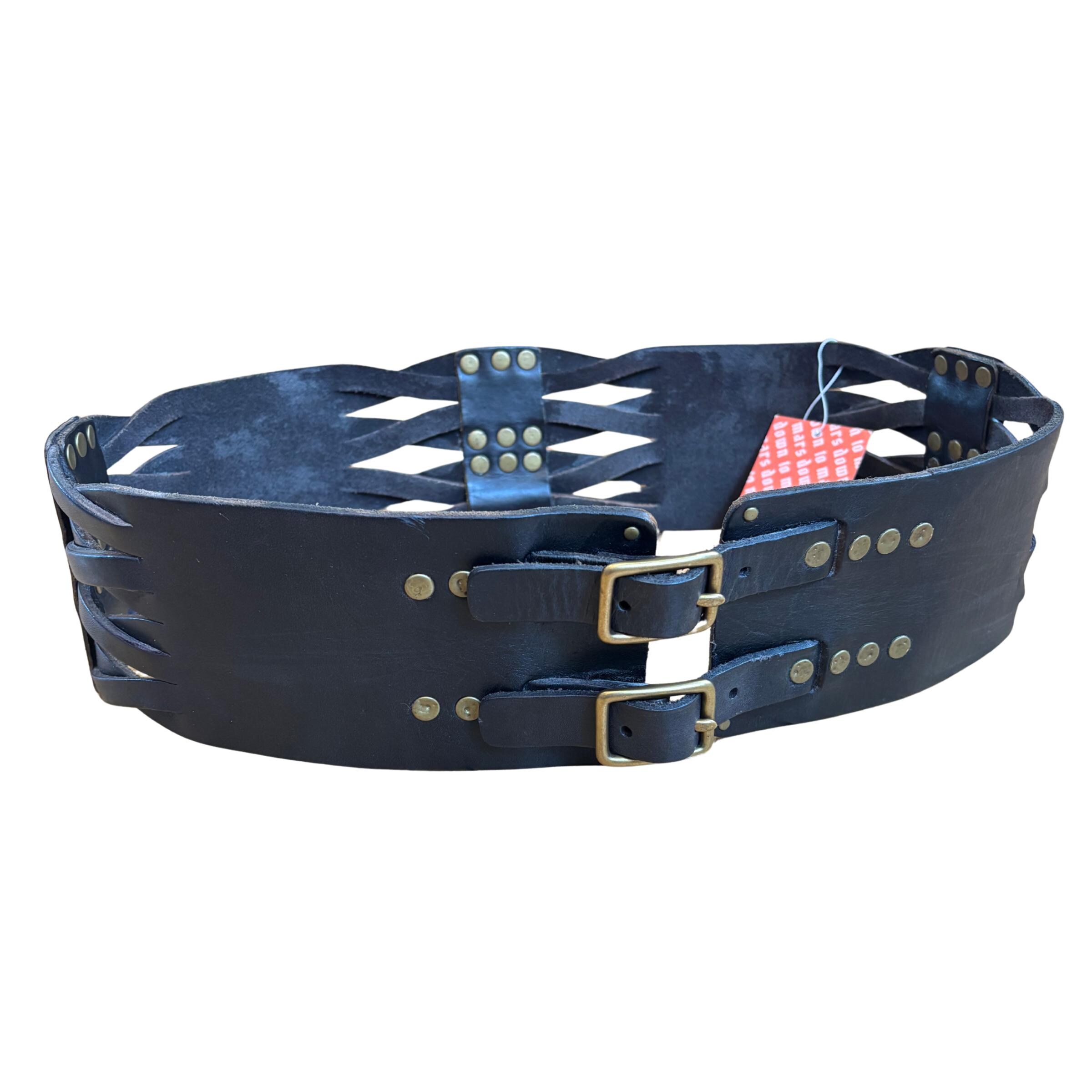 NWT Haute Hippie Black Circular Studded Belt with Silver Western Buckle Haute Hippie Hippie Belts for Women | Mercari main image 3