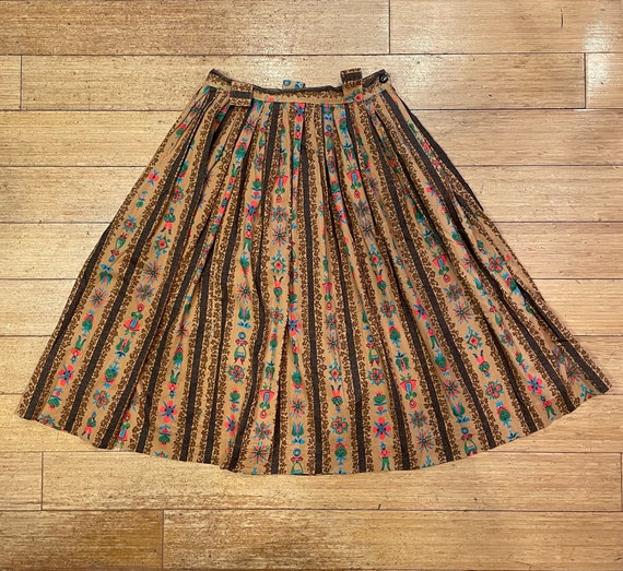 1950s Swing Skirt, 1950s Novelty Print Skirt, 195… - image 7