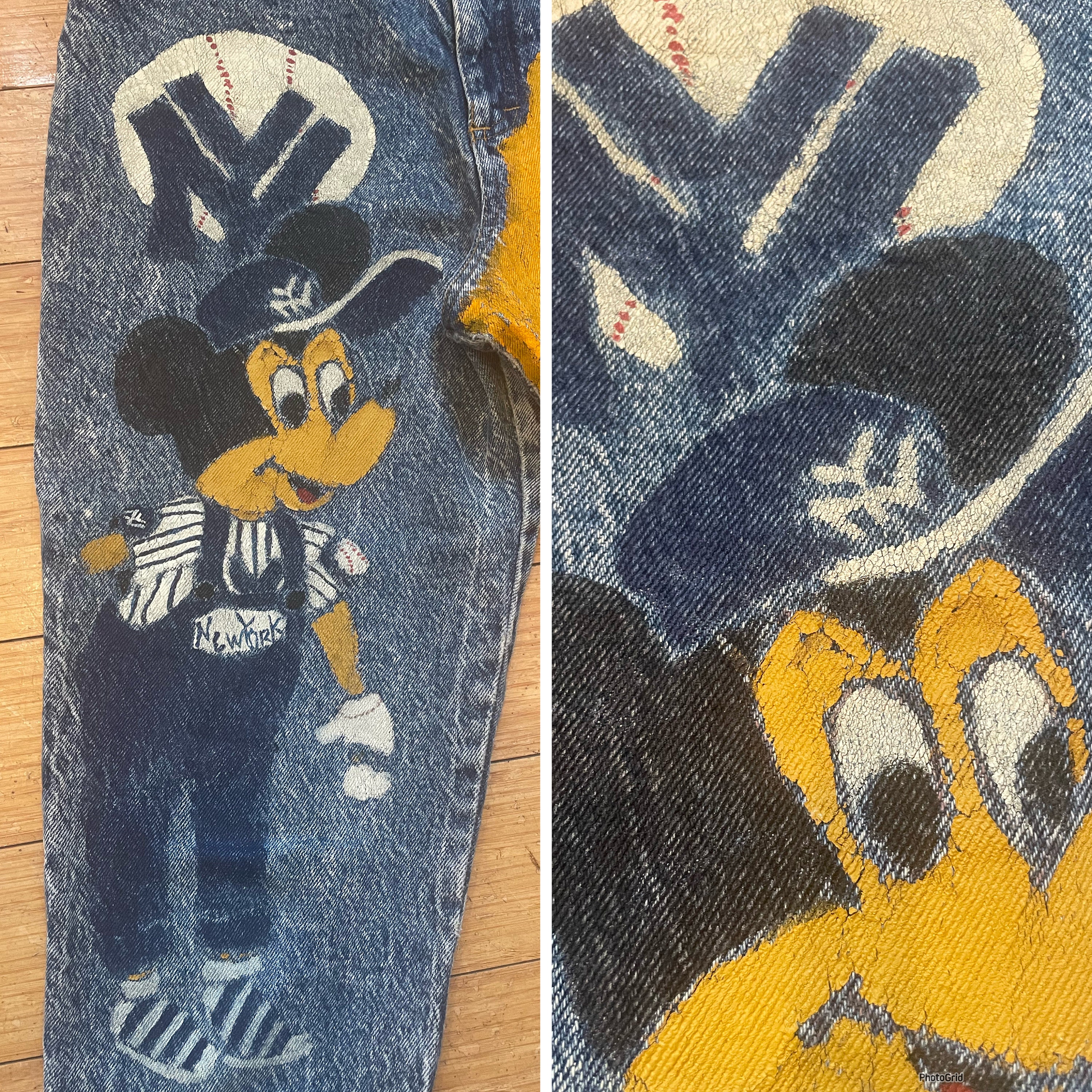 パンツ ISSUE 90s vintage artistic painted pants Very Rare Art Paint Jeans Voyage Passion Vintage '90 - Etsy