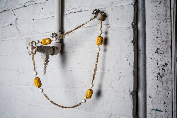 Vintage Bakelite Necklace, Bakelite Chain Necklace