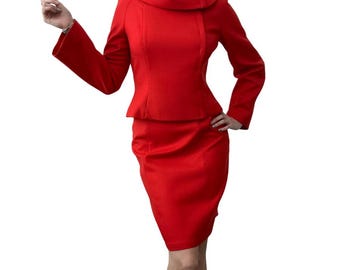 Vintage Thierry Mugler Wool Skirt Suit - 2000 Autumn/Winter Runway Thierry Mugler Skirt Suit