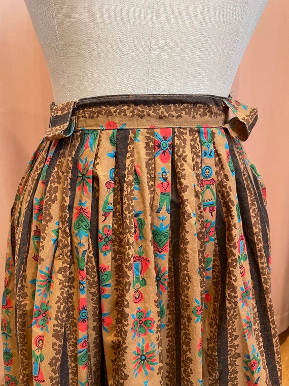 1950s Swing Skirt, 1950s Novelty Print Skirt, 195… - image 3