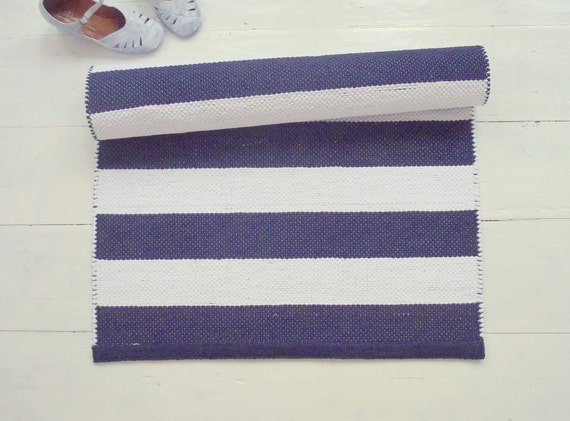 Weiss Und Marine Bodenlaufer Nautische Laufer Teppich Weiss Etsy