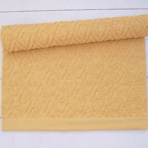 Yellow Rug, Mustard Rug, Geometrical Rug, Natural Cotton Rug, Diamond Rug, Nursery Rug, Bedroom Rug, Washable Rug, Reversible, Ready to Ship