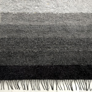 4x6 Gray Area Rug, Gray Ombre Rug, Living Room Rug, Bedroom Rug, Monochrome Rug, Large Grey Rug, Fluffy Rug, Reversible, Ready to Ship