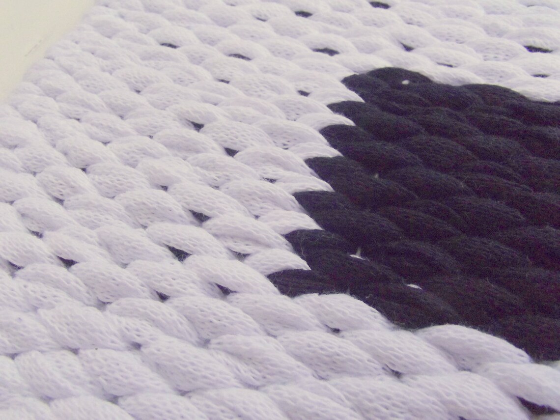 Swiss Cross Rug Black and White Plus Sign Rug Accent Rug Etsy