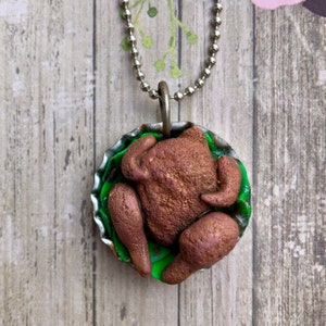 Turkey Platter Necklace, Thanksgiving Necklace, Roasted Turkey Necklace, Thanksgiving, Turkey Jewelry, Mini Food, Be Thankful Charm Necklace