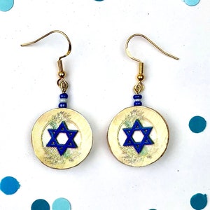 Star of David Earrings, Jewish Star Earrings, Magen David, Am Yisrael Chai, Hypoallergenic Earrings, Judaica, Shavuot