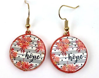 Hope Earrings, Hope Jewelry, Hope Gifts, Inspirational Gift, Inspirational Jewelry