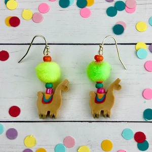 Twin Llama Earrings, Llama Jewelry, Peru Earrings, Llama Love, Birthday Gift, Gift for Friend, Animal Diversity, Gifts For Her, Llama Gift