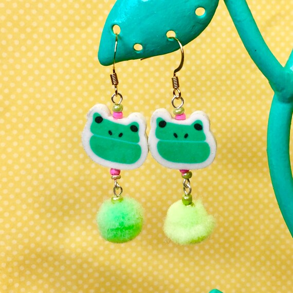 frog earrings etsy