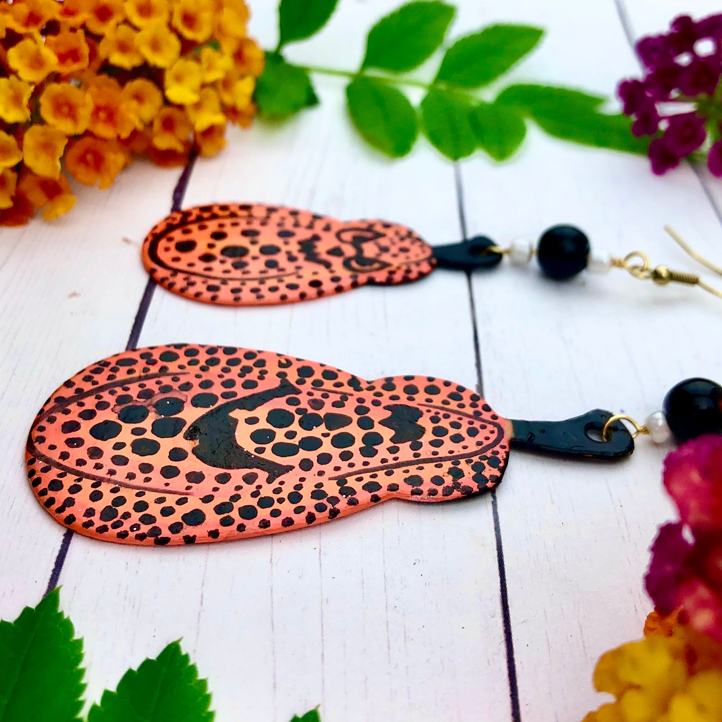 Yayoi Kusama Inspired Earrings Pumpkin Earrings Jack O Etsy