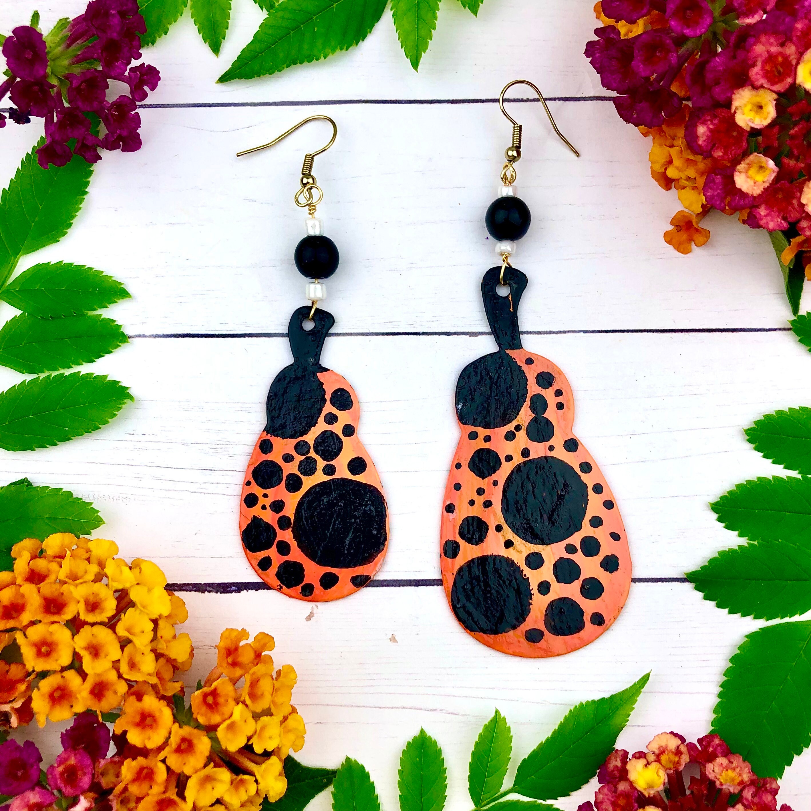 Yayoi Kusama Inspired Earrings Pumpkin Earrings Jack O Etsy